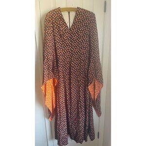 Vintage 60s 70s Vogue Style Flared Indian cotton wizard sleeve angel sleeve kaft